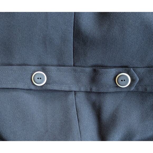 Vintage 90s Liz Claiborne Sheath Dress 4 Colorblock Black Ivory Career Classic - Picture 7 of 10